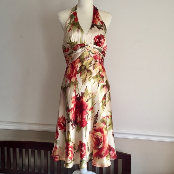 Jones New York Dresses & Skirts - Jones New York Silk Floral Halter Dress - Sz 12
